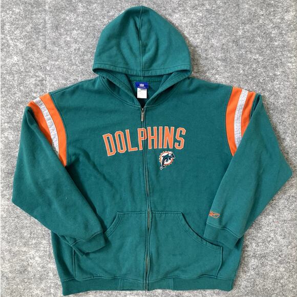 NFL Miami Dolphins Hoodie National Football League Embroidered Full Zip Up - Picture 13 of 13